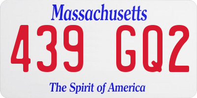 MA license plate 439GQ2