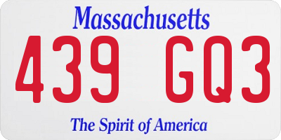 MA license plate 439GQ3