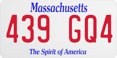 MA license plate 439GQ4