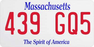 MA license plate 439GQ5