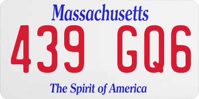 MA license plate 439GQ6