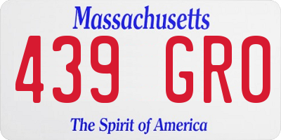 MA license plate 439GR0