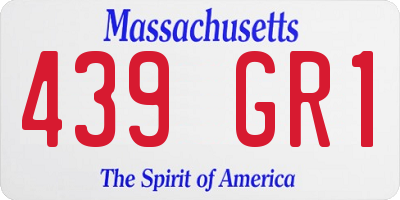 MA license plate 439GR1