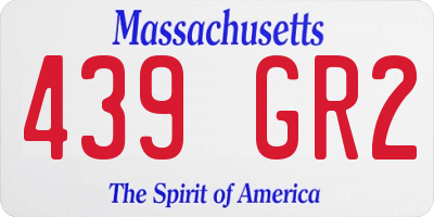 MA license plate 439GR2
