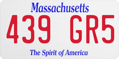 MA license plate 439GR5