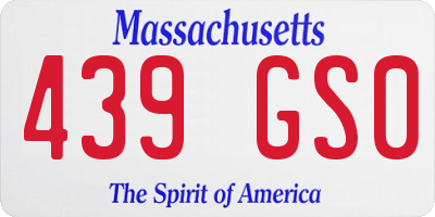 MA license plate 439GS0
