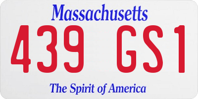 MA license plate 439GS1