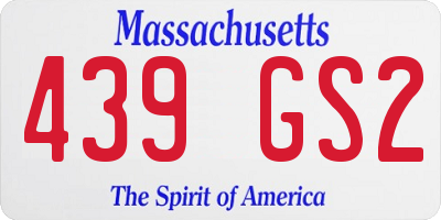 MA license plate 439GS2