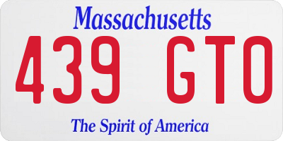 MA license plate 439GT0