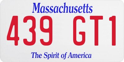 MA license plate 439GT1