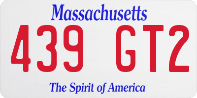 MA license plate 439GT2