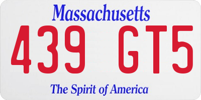 MA license plate 439GT5