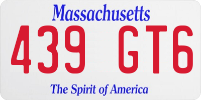 MA license plate 439GT6