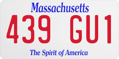 MA license plate 439GU1
