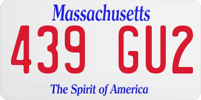 MA license plate 439GU2