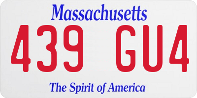 MA license plate 439GU4