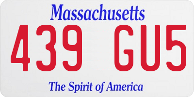 MA license plate 439GU5