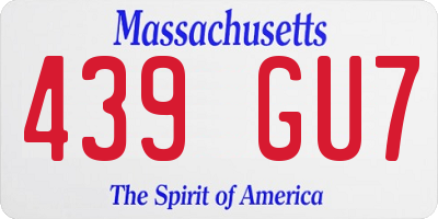 MA license plate 439GU7