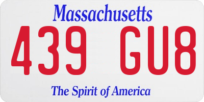 MA license plate 439GU8