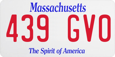 MA license plate 439GV0
