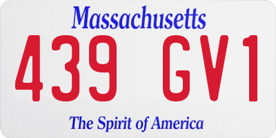 MA license plate 439GV1
