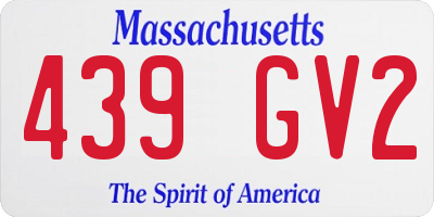 MA license plate 439GV2