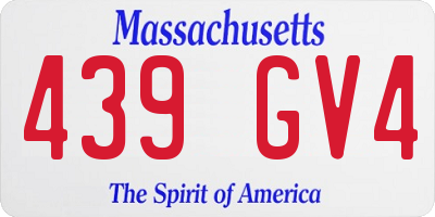 MA license plate 439GV4