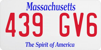 MA license plate 439GV6