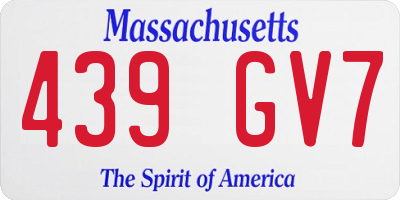 MA license plate 439GV7