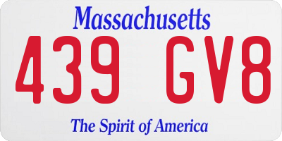 MA license plate 439GV8