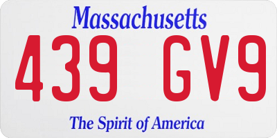 MA license plate 439GV9