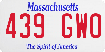 MA license plate 439GW0