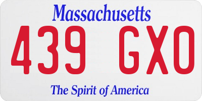 MA license plate 439GX0