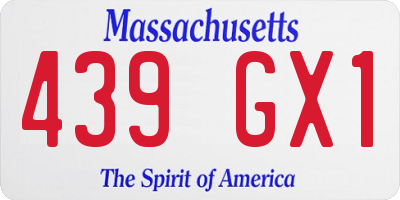 MA license plate 439GX1