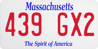 MA license plate 439GX2