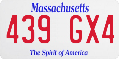 MA license plate 439GX4