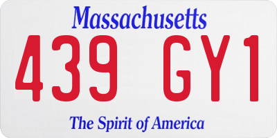 MA license plate 439GY1