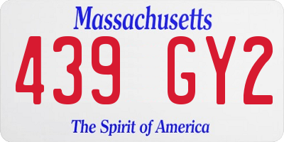 MA license plate 439GY2