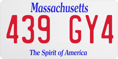 MA license plate 439GY4