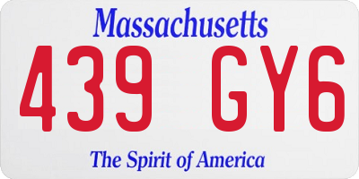 MA license plate 439GY6
