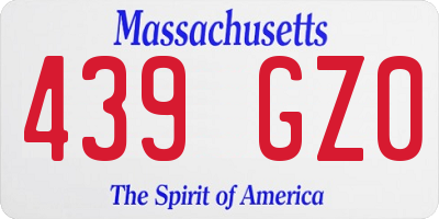 MA license plate 439GZ0