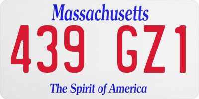 MA license plate 439GZ1