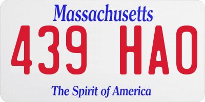MA license plate 439HA0