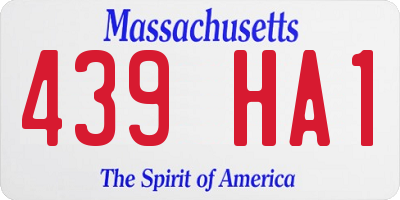 MA license plate 439HA1