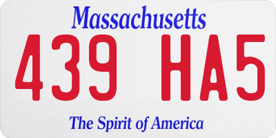 MA license plate 439HA5