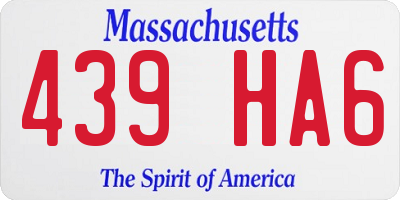 MA license plate 439HA6