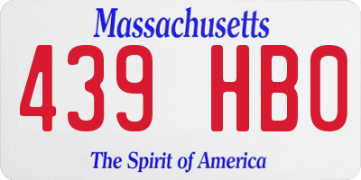 MA license plate 439HB0