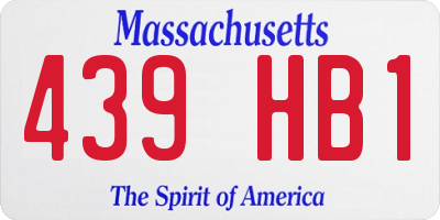 MA license plate 439HB1