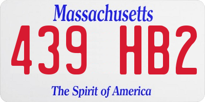 MA license plate 439HB2