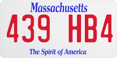 MA license plate 439HB4